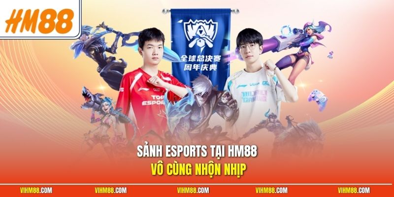 Sảnh esports tại HM88 vô cùng nhộn nhịp